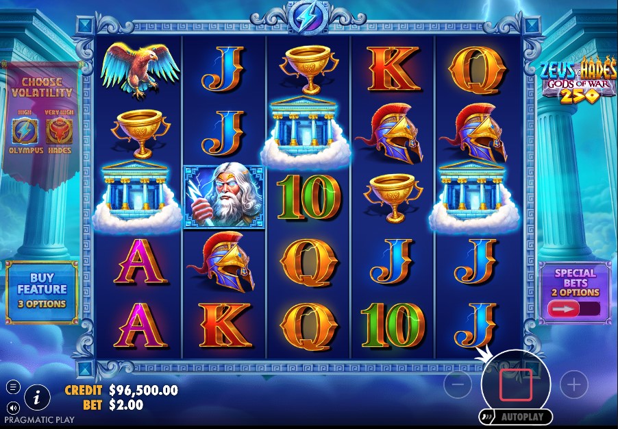 Zeus vs Hades Gods of War 250: Fitur Slot